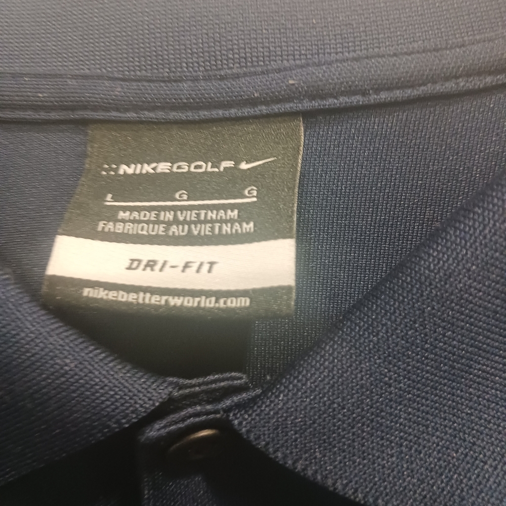 lg nike dri fit golf shirt blue